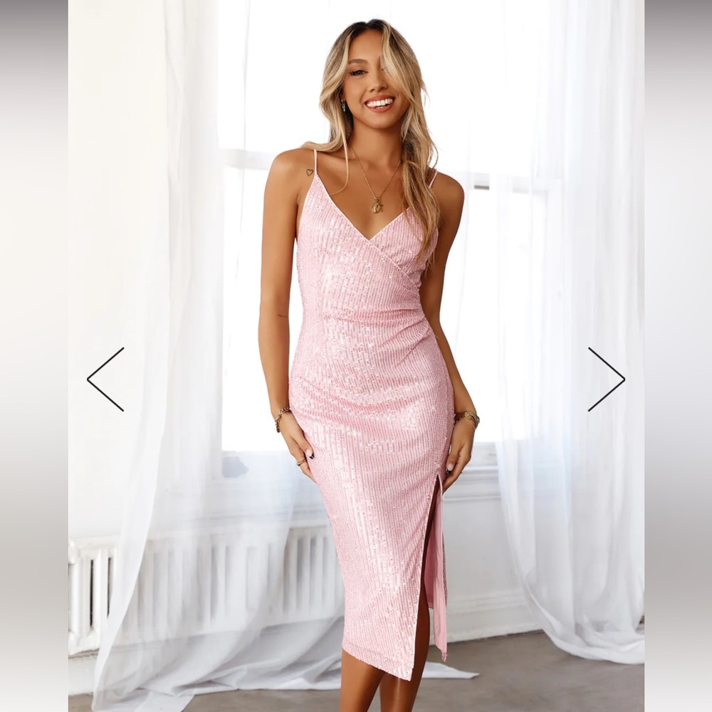 Hello Molly Quiet Dancer Sequin Midi Dress